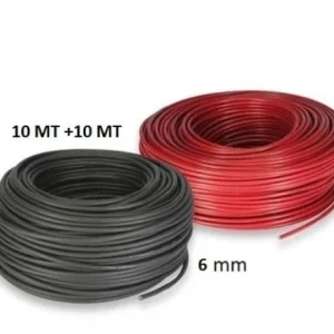 Set Cavo Solare 6mm 10mt Rosso e 10mt Nero Fotovoltaico