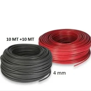 Set Cavo Solare 4mm 10mt Rosso e 10mt Nero Fotovoltaico