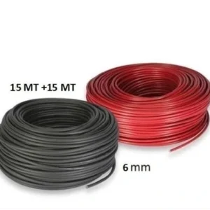 Set Cavo Solare 6mm 15mt Rosso e 15mt Nero Fotovoltaico