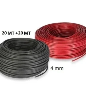 Set Cavo Solare 4mm 20mt Rosso e 20mt Nero Fotovoltaico