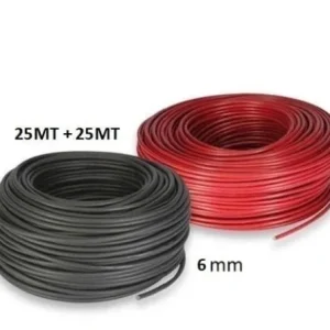 Set Cavo Solare 6mm 25mt Rosso e 25mt Nero Fotovoltaico