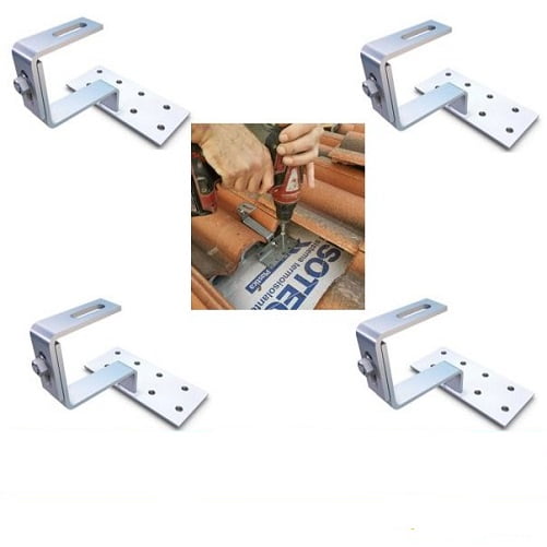 Kit 12 Pezzi Staffe Alluminio Per Pannelli Solari | Supporto Fotovoltaico Per Tetto Con Viti - Foto 8