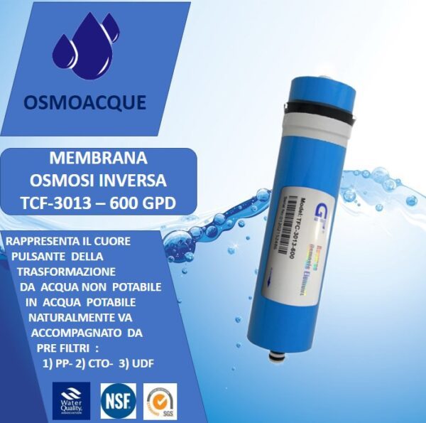 Ricambi Osmosi Inversa IN LINEA E Membrana 50 GPD Compatibile Hidrosalud Hidrobox - Foto 6